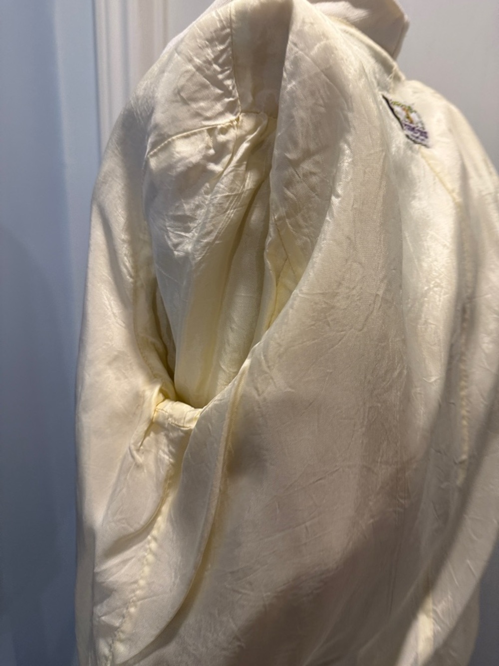 Vintage Women's Cream Single-Button Blazer-Faux Linen - Picture 7 of 8